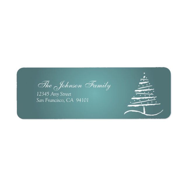 Stylized Tree Holiday Address Labels (slate blue) (Front)