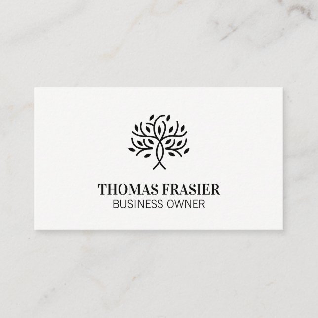 Stylized Tree Icon Business Card (Front)