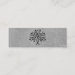 Stylized Tree Icon Marbled Grey Mini Business Card