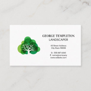 Stylized Tree Logo Business Card