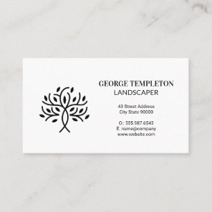 Stylized Tree Logo Business Card