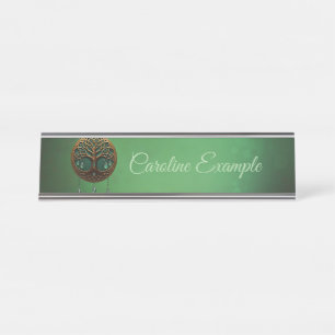 Stylized tree of life  desk name plate