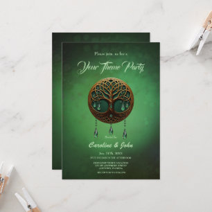 Stylized tree of life set in an elegant, invitation