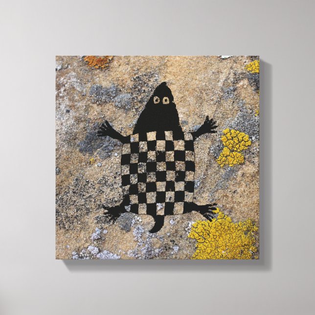 Stylized Turtle - Mimbres Pottery Design Canvas Print (Front)