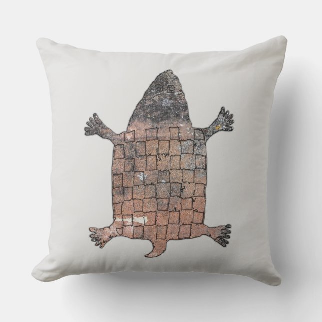 Stylized Turtle - Mimbres Pottery Design Throw Pillow (Front)
