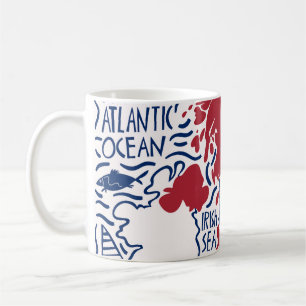 Stylized UK Map: Vintage Travel. Coffee Mug