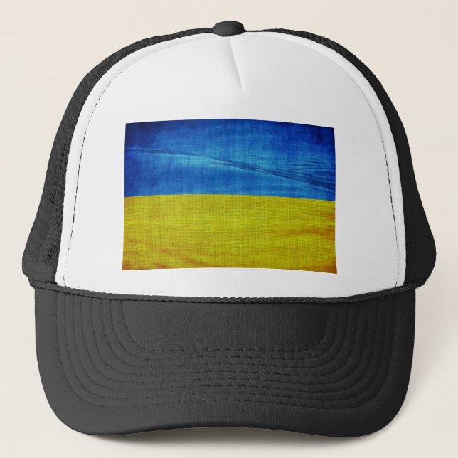 Stylized Ukraine Flag Trucker Hat (Front)