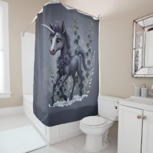 Stylized unicorn in floral splendour.