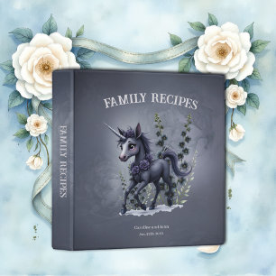 Stylized unicorn in floral splendour binder