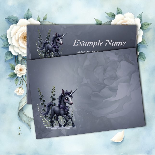 Stylized unicorn in floral splendour.  envelope (Creator Uploaded)