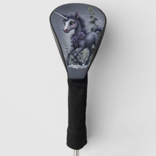 Stylized unicorn in floral splendour. golf head cover