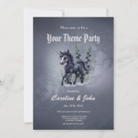 Stylized unicorn in floral splendour.