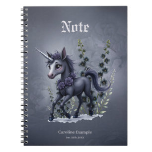 Stylized unicorn in floral splendour notebook