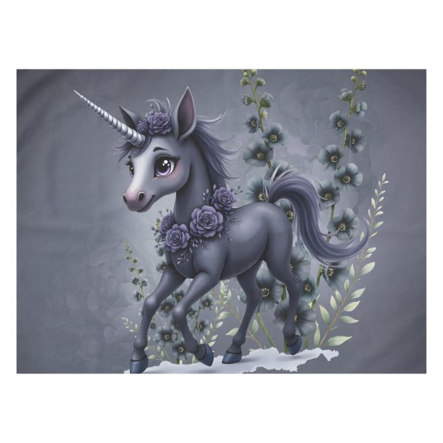 Stylized unicorn in floral splendour.  tablecloth (Front (Horizontal))