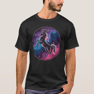 Stylized Vibrant Celestial Capricorn Goat T-Shirt