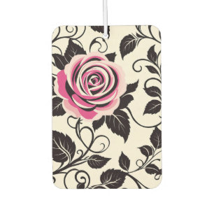 Stylized Vintage Pink and black roses Air Freshener