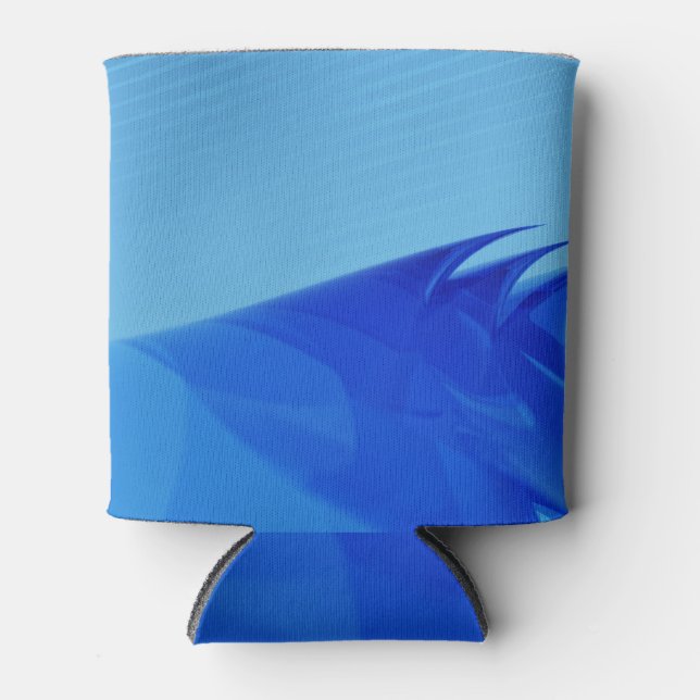 Stylized waves in blues Can cooler (Front)