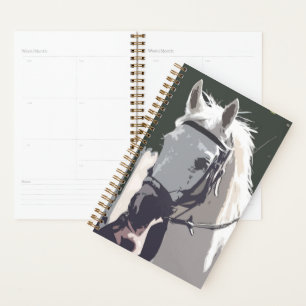 Stylized White Horse Head Sketch Planner