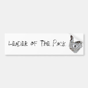Stylized Wolf Head Bumper Sticker