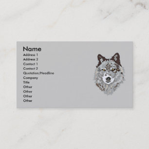 Stylized Wolf Head Business Card