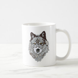 Stylized Wolf Head Coffee Mug