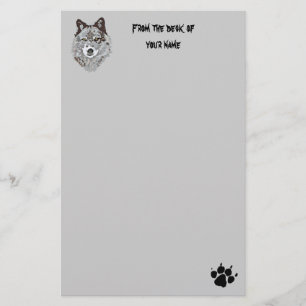 Stylized Wolf Head Stationary Stationery
