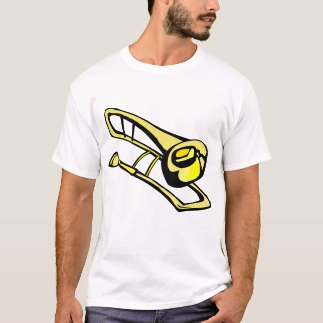 stylized yellow trombone graphic image T-Shirt (Front)