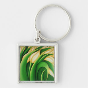 Stylized Yellow Tulips Keychain