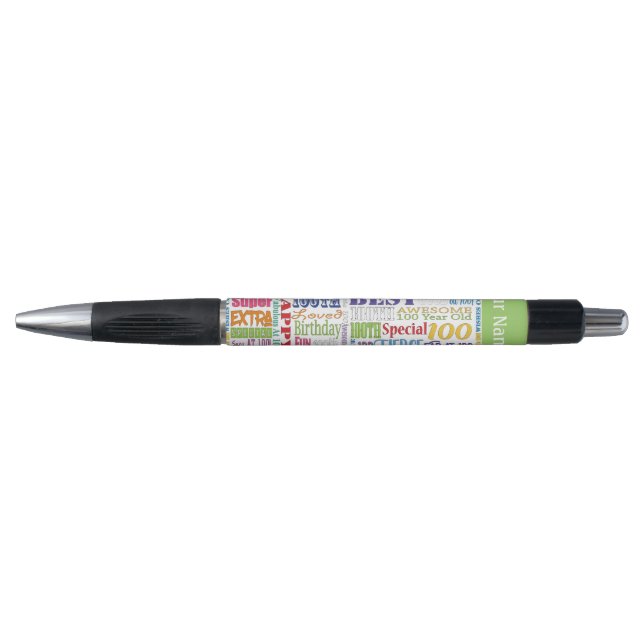 Stylo 100e fête d'anniversaire cadeau personnalisé (Devant)