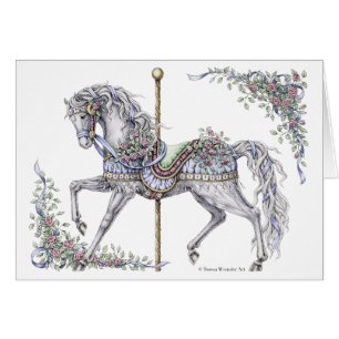Stylo à cheval Carrousel d'été et carte de dessin 