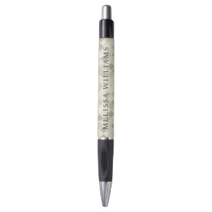 Stylo à Logo d'Entreprise Géométrique Jaune et Gri