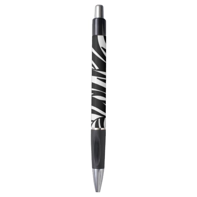 Stylo à rayures Zebra - Blanc noir (Devant (Vertical))