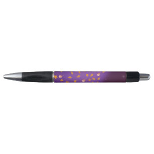 Stylo Abstrait lune feuilles d'automne roses