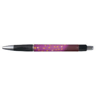 Stylo Abstrait lune feuilles d'automne roses
