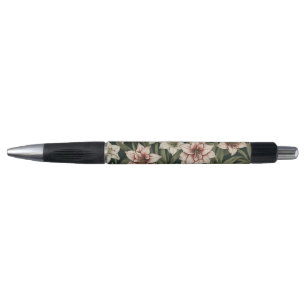 Stylo Amaryllis fleurs vintages motif