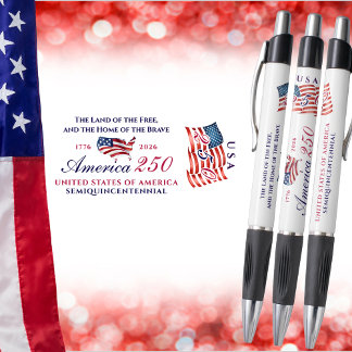 Stylo America 250 Land of Free Home Brave Red Patriotic