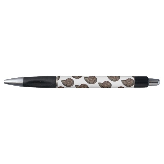 Stylo Ammonite Fossil Nature Photo Brown sur Blanc (Devant)