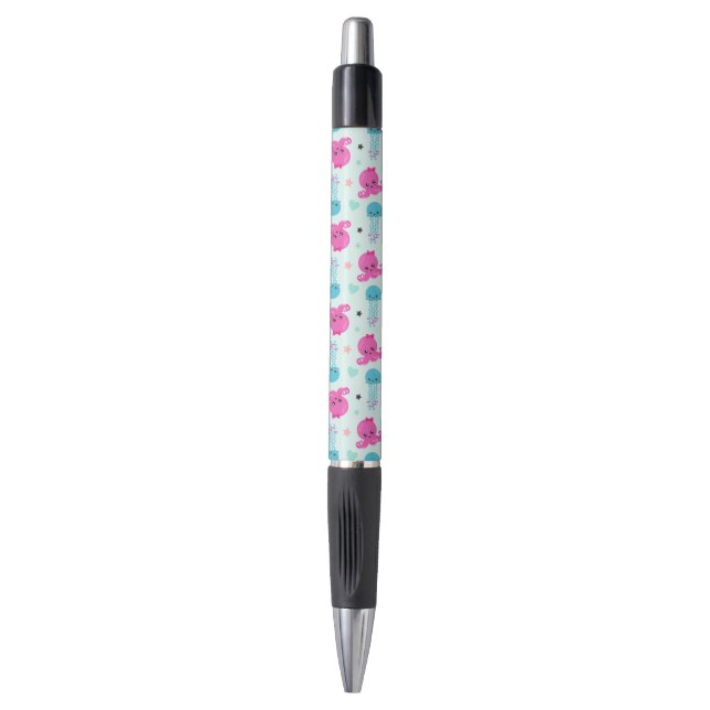 Stylo Animaux de mer, Vie de mer, poulpe, méduses, Coeur (Devant (Vertical))