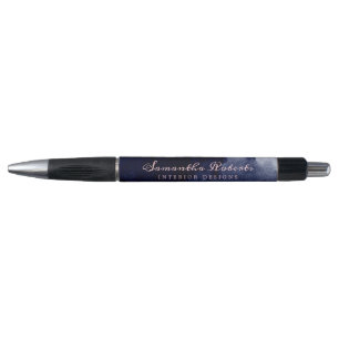 Stylo Aquarelle bleu marine Abstrait Blush Pink Script