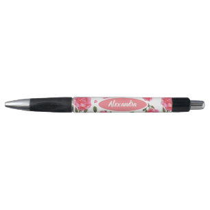 Stylo Aquarelle rose rose Botanique Motif Floral