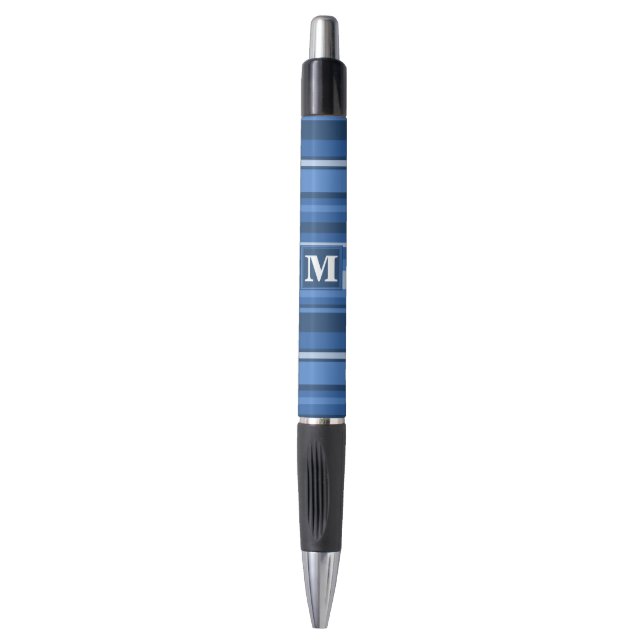 Stylo Bandes bleu monogramme (Devant (Vertical))