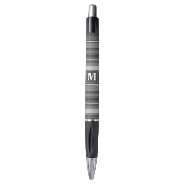 Stylo Bandes gris monogramme (Devant (Vertical))
