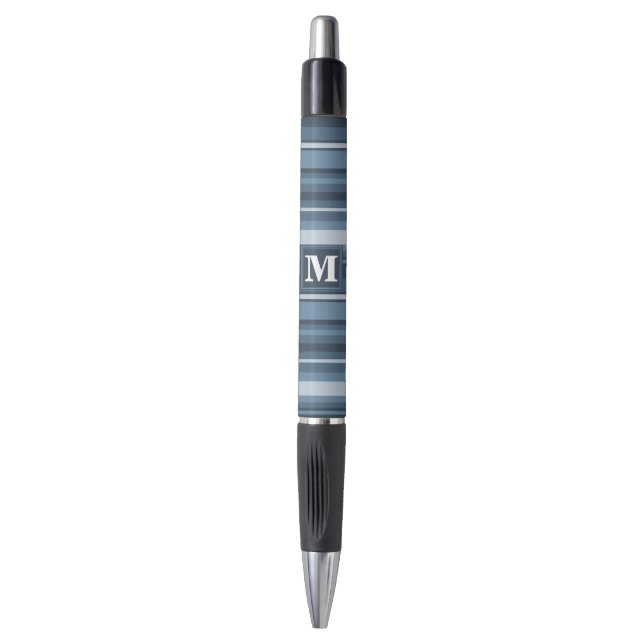 Stylo Bandes gris monogramme (Devant (Vertical))