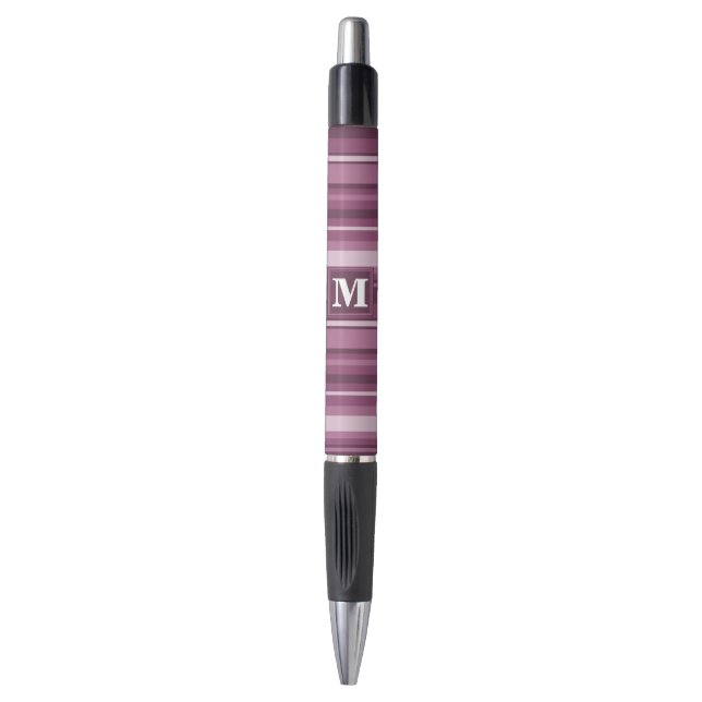 Stylo Bandes mauve monogrammes (Devant (Vertical))