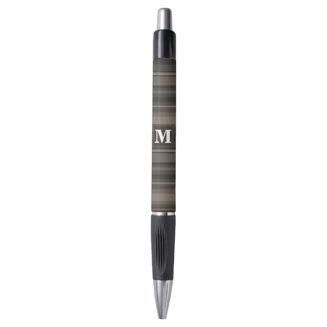 Stylo Bandes taupe monogramme (Devant (Vertical))