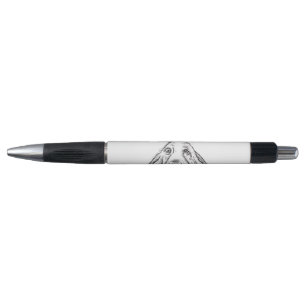 Stylo basset hound noir blanc yeux de chiot simple