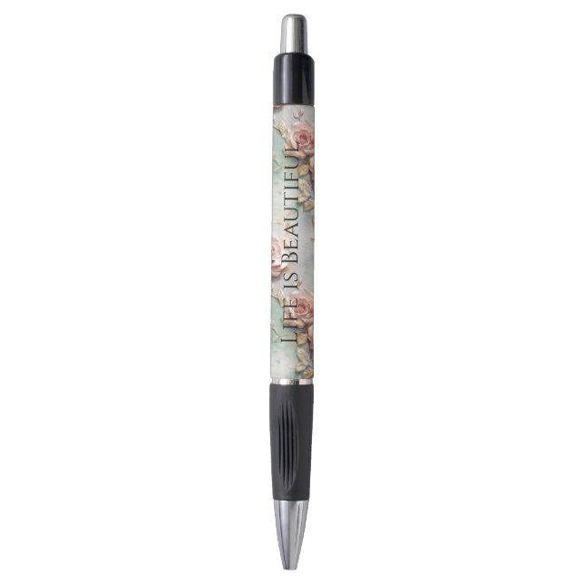Stylo Beau Romantique Rose rose rose Roses romantiques (Devant (Vertical))