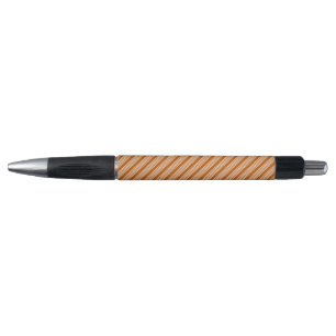 Stylo Beige et orange brûlé cinq rayures motif