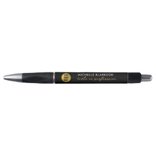 Stylo Black Gold Custom Business Logo Nom Profession