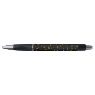 Stylo Black Gold Luxury Numéros Devise Symboles Motif